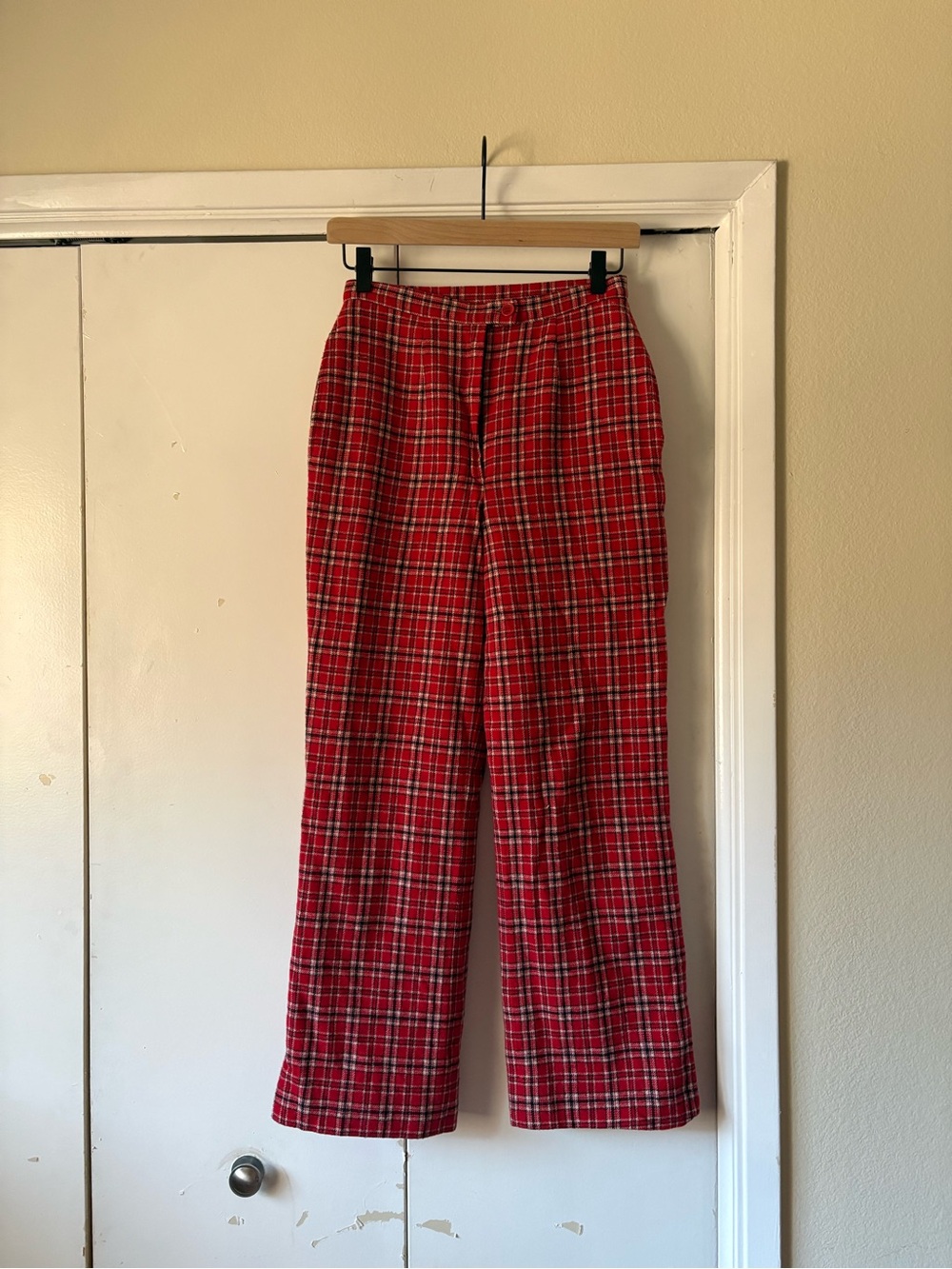Vintage 1950s Pendleton Red Plaid Trousers